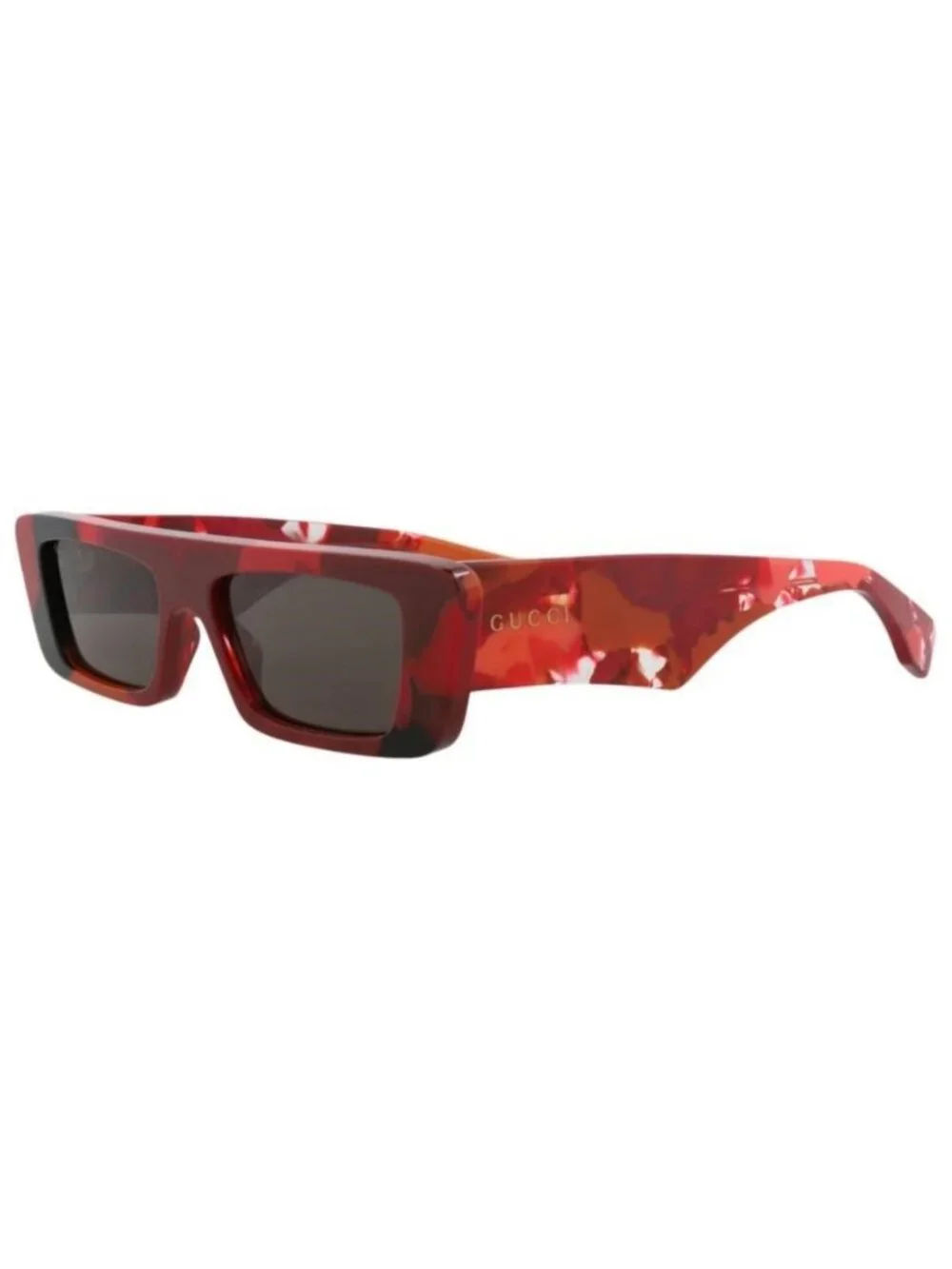 New Gucci Mens Square/Rectangle Red Red Grey Fashion Designer Sunglasses